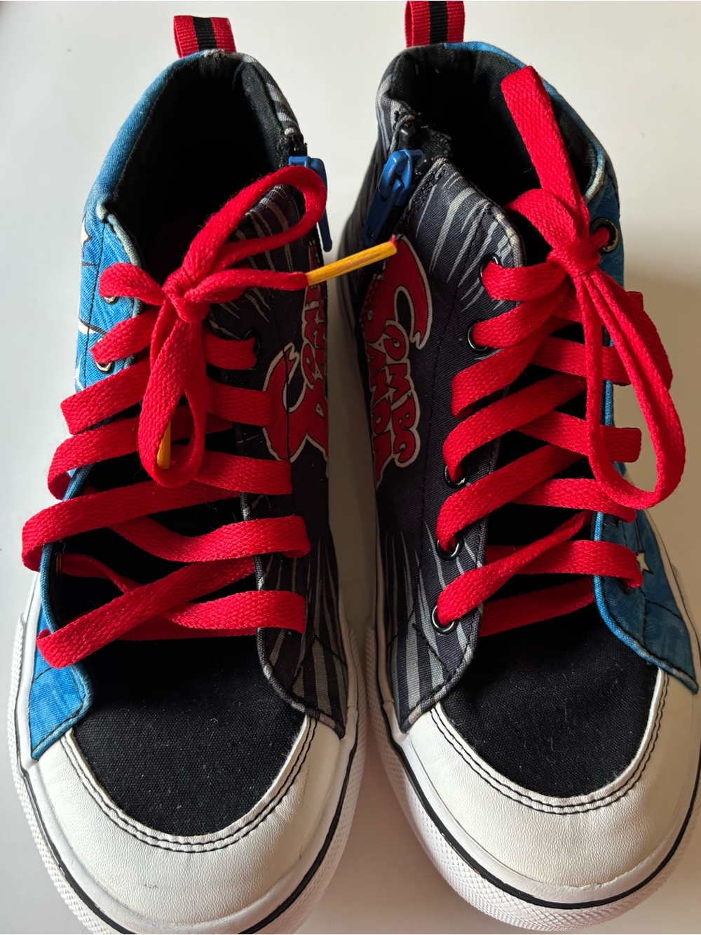Skechers Kids High-Top Sneakers in Black, Red & Blue